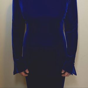 Vintage, blue velvet evening gown